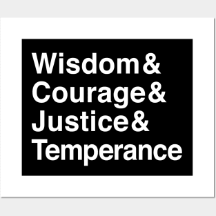 Wisdom & Courage & Justice & Temperance The Four Stoic Virtues Posters and Art